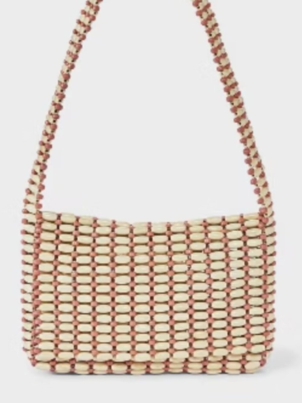 Universal Thread Wood Bead Shoulder Bag NWT